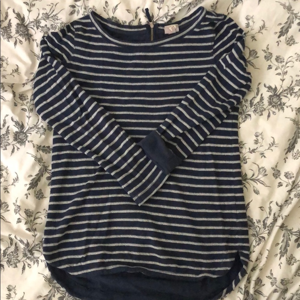 Blue & White Stripped Tunic Sweater